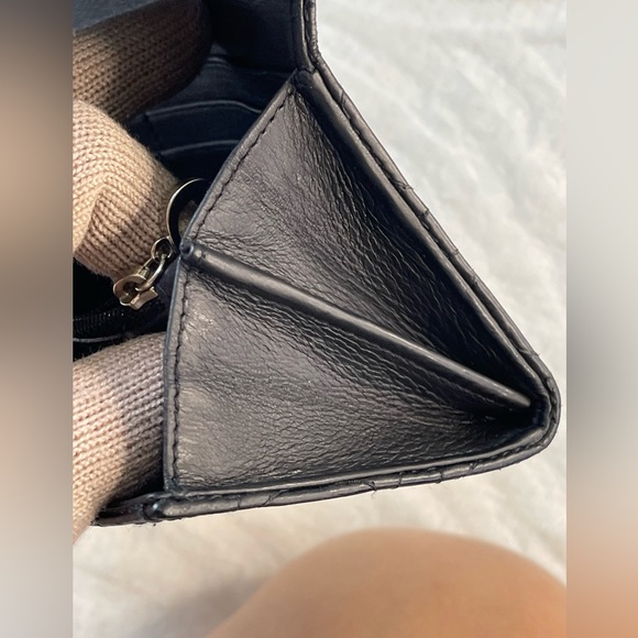 Christian Dior cannage quilted leather long wallet (charm D zipper puller) - Picture 11 of 17